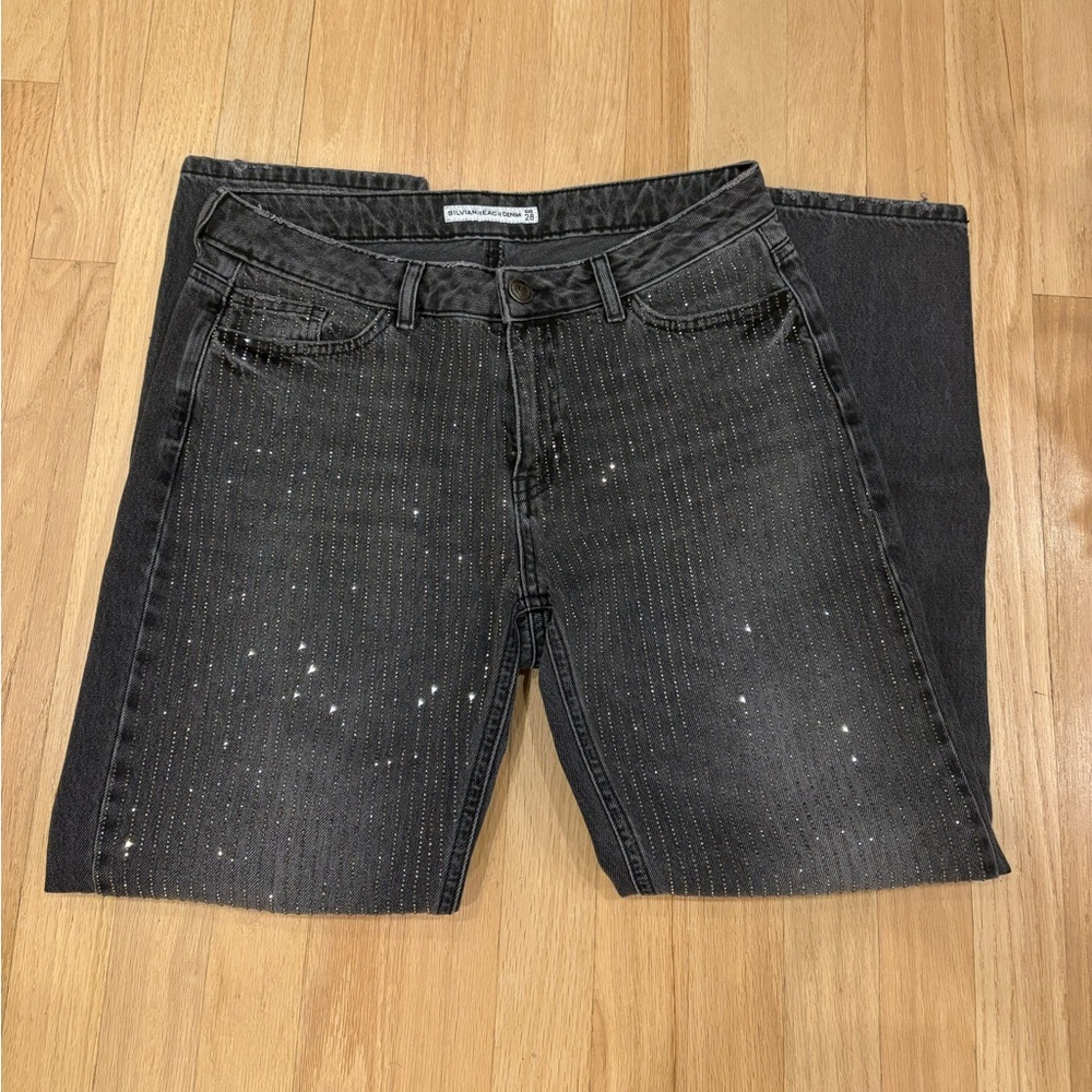 Silvian Heach Denim Jeans with Rhinestones